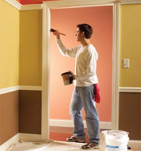 Protect floor with cotton drop cloth